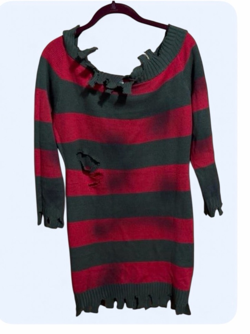 Miss Freddy Krueger sweater dress costume  Size large